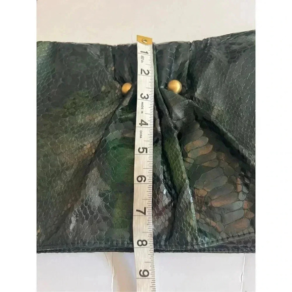 Vintage Deena & Ozzy Snakeskin Print Leather Small Handbag Clutch Wallet - Picture 5 of 11